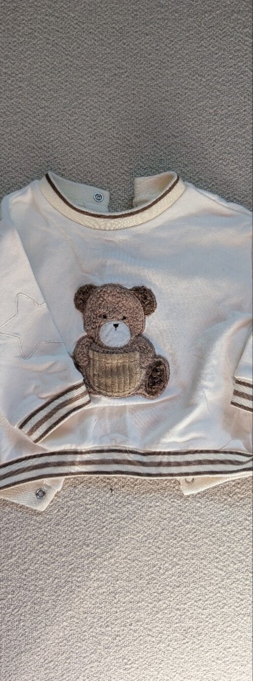 Mayoral Cream Sweatshirt with Brown Teddy Applique